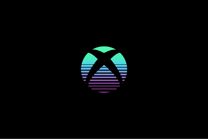 Xbox logo with retro sunset