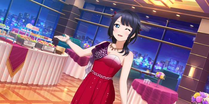 Karin Asaka from Love Live! Sunshine!! at a party