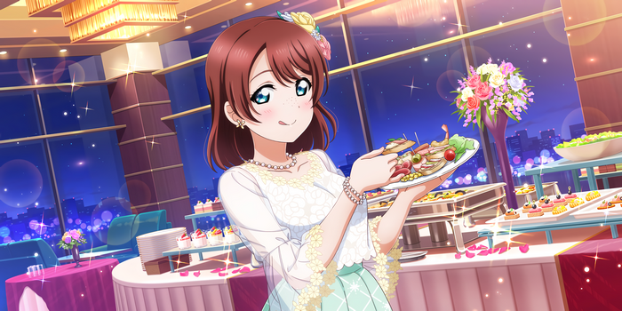 Emma Verde from Love Live! Sunshine!! at a party
