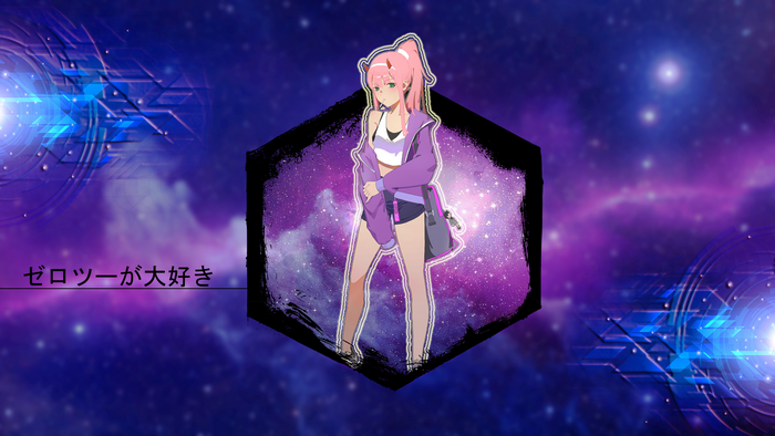 Zero Two from Darling in the FranXX in space