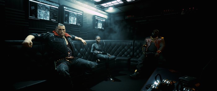 Jackie Welles, T-Bug, and Dexter DeShawn in Cyberpunk 2077