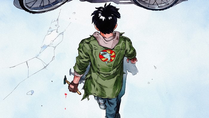 Kaneda from Akira on a snowy ground