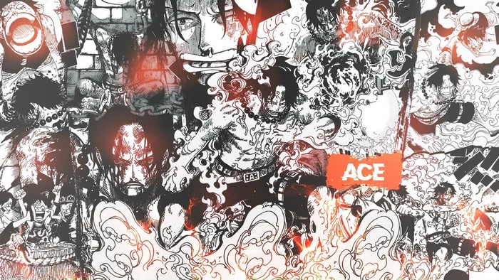 Portgas D. Ace from One Piece collage