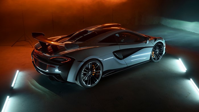 4K McLaren 620R supercar in low light