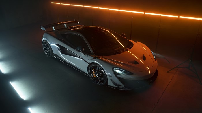 McLaren 620R sports car in low light