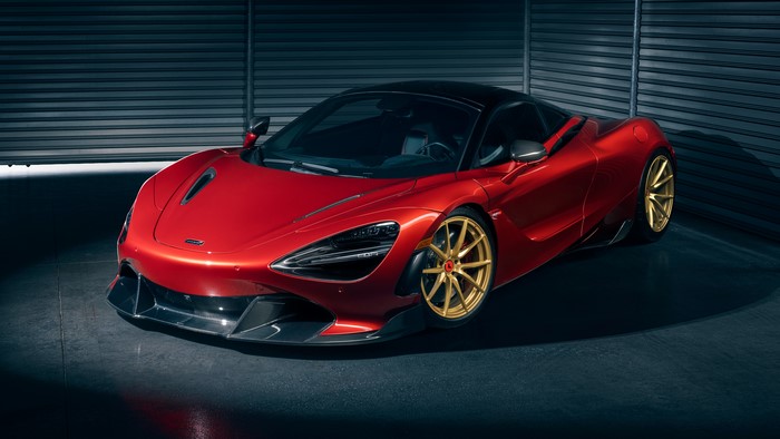 Red McLaren 720S with Gold Rims