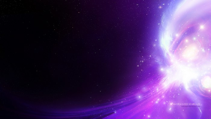 Digital art of a purple and white galaxy with stars