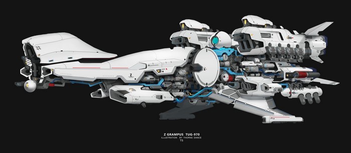 Z Grampus TUG-970 spaceship illustration