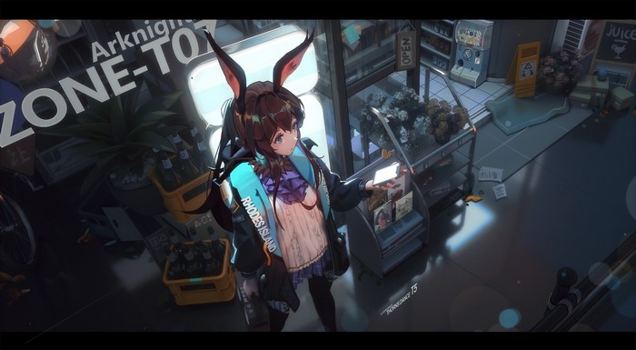 Anime girl with animal ears from Arknights