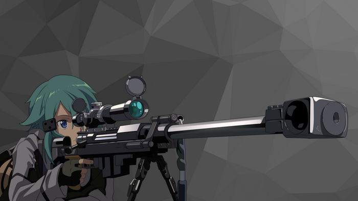 4K Asada Shino from Sword Art Online with Hecate II sniper rifle