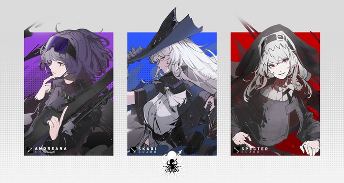 Andreana, Skadi, and Specter from Arknights