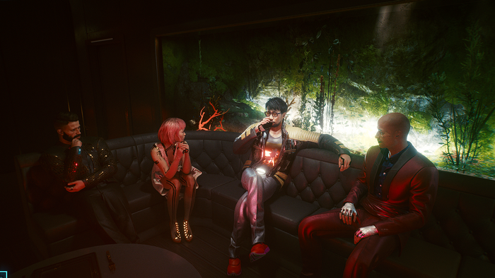 Cyberpunk 2077: Hideo Kojima in a bar with friends