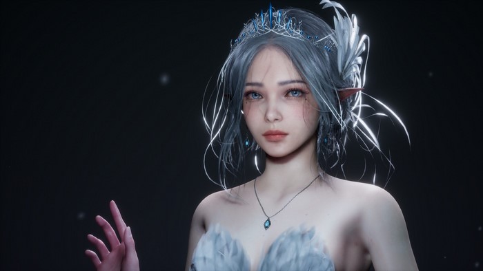 Ghostblade 3D render of a woman with blue hair