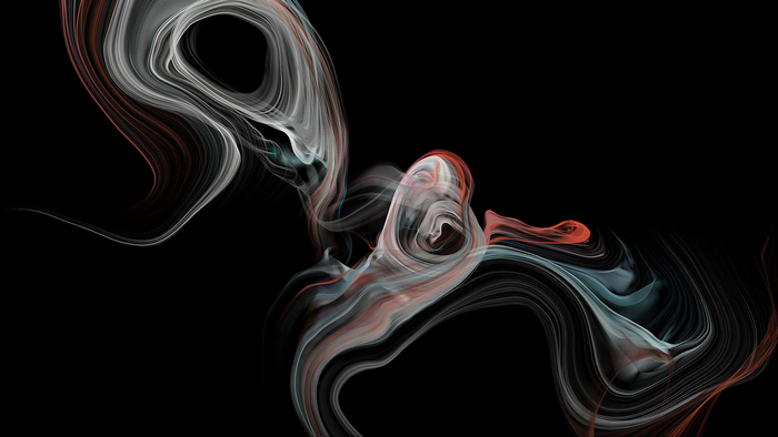 Abstract smoke shapes on black background