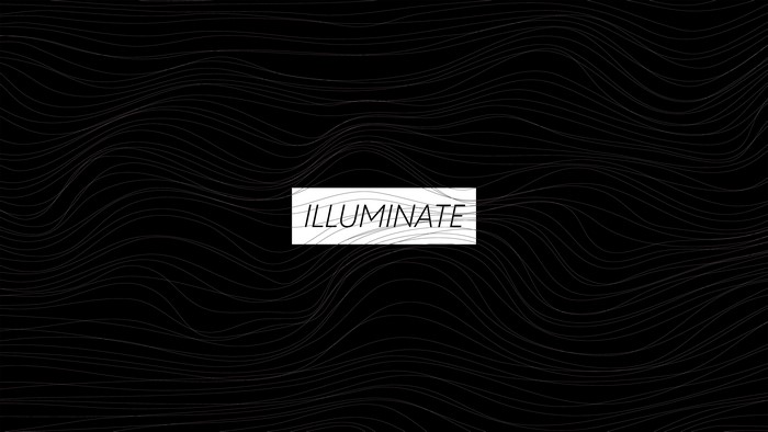ILLUMINATE typography on abstract wave background