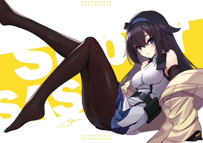 Anime girl with dark hair and blue eyes from Girls Frontline