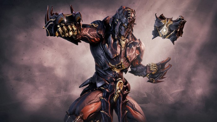 Atlas from Warframe with a shield