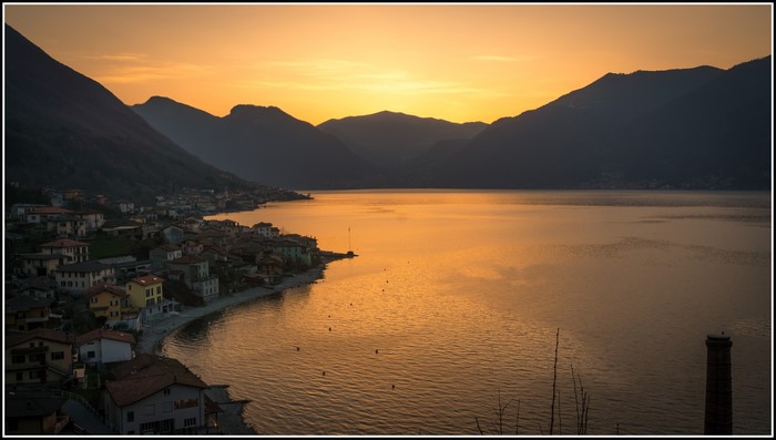 Sunset over Lake Como, Italy