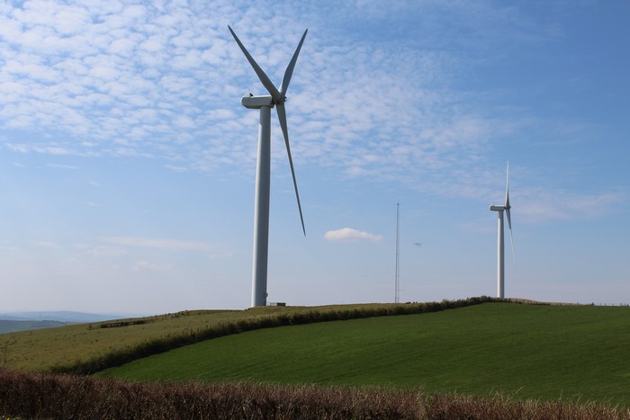 Wind turbines in a field in Ireland