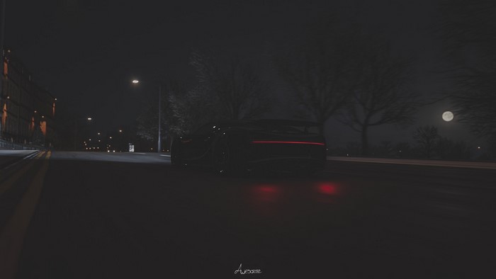 Bugatti Chiron in Forza Horizon 4 at night