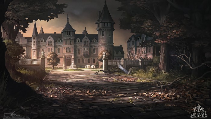 At Eve's Wake digital art of a gothic building