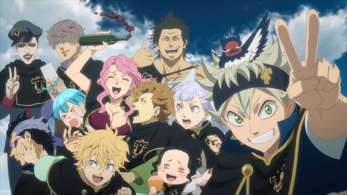 Black Clover characters celebrating