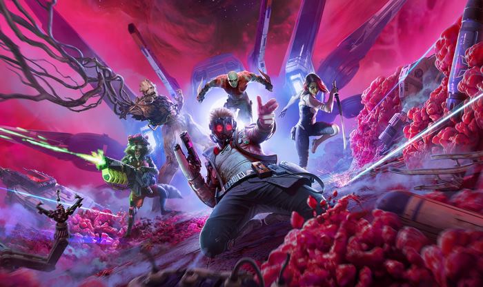 Guardians of the Galaxy characters in action