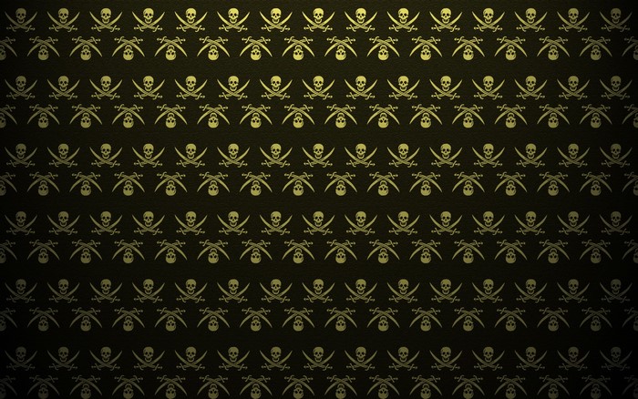 Pirate flag pattern with skulls and swords