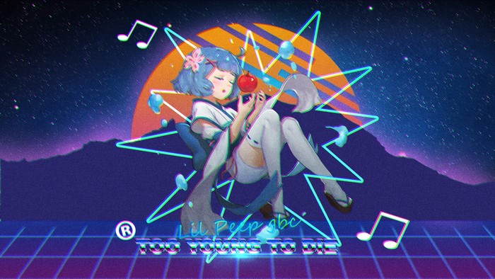 Rem from Re: Zero in retro anime style