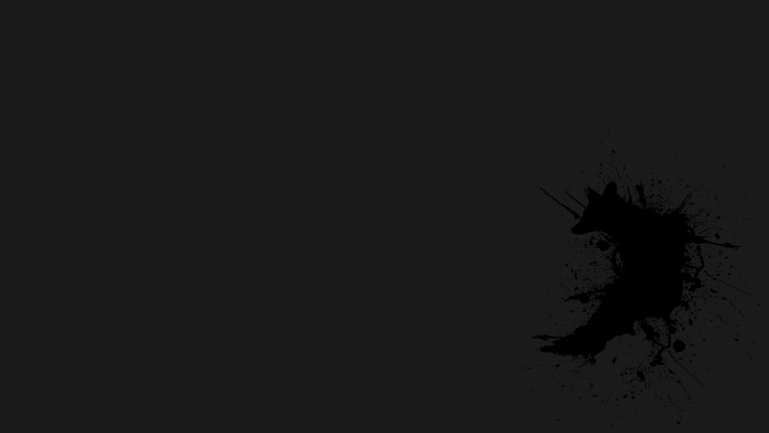 Black fox silhouette with paint splatter