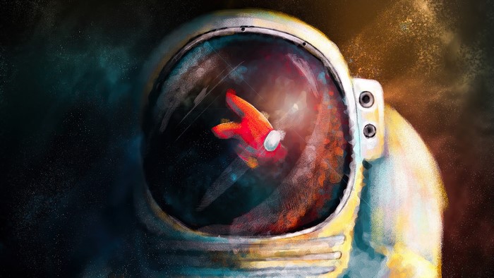 Astronaut from Among Us video game art