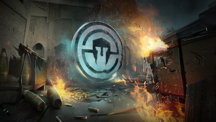 CS: GO Team Logo with Explosions and Shells