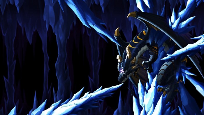 Dragon in an icy cave from MapleStory