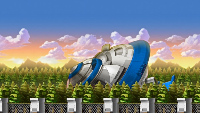 MapleStory crashed spaceship in forest