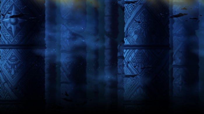 Underwater ruins with ancient pillars in MapleStory