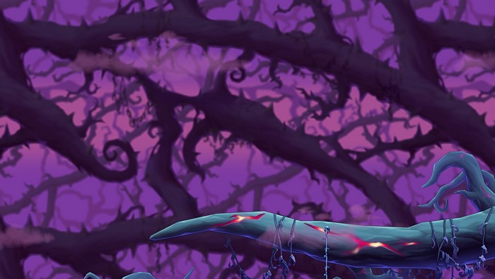 MapleStory dark forest with glowing branches
