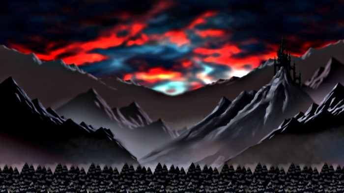 MapleStory, dark fantasy landscape with castle