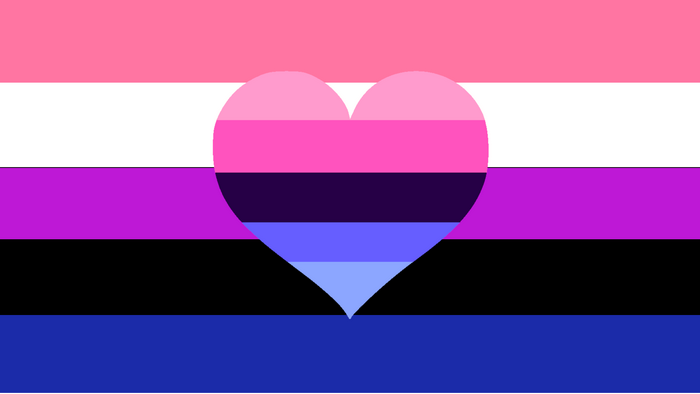Genderfluid pride flag with heart