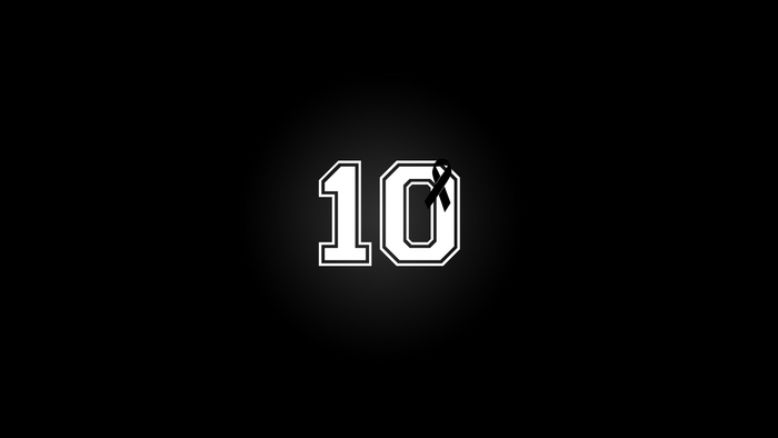 Diego Maradona number 10 with black ribbon