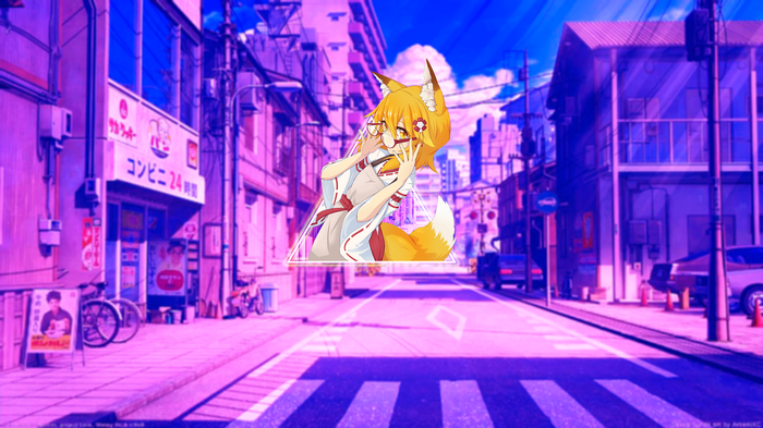 Senko-san from Sewayaki Kitsune no Senko-san in a city