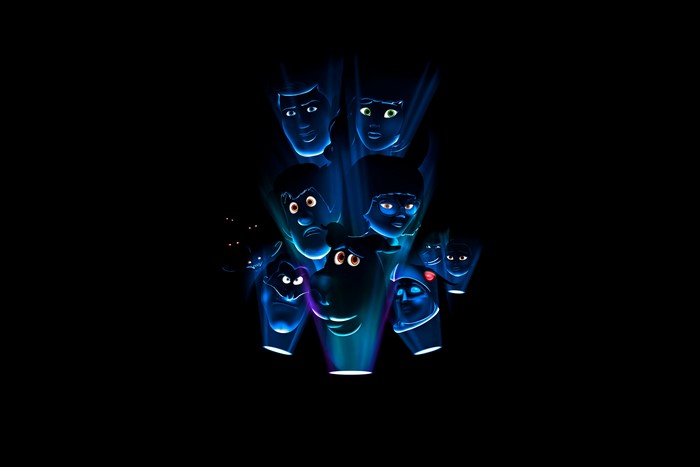 Scooby-Doo characters in blue light