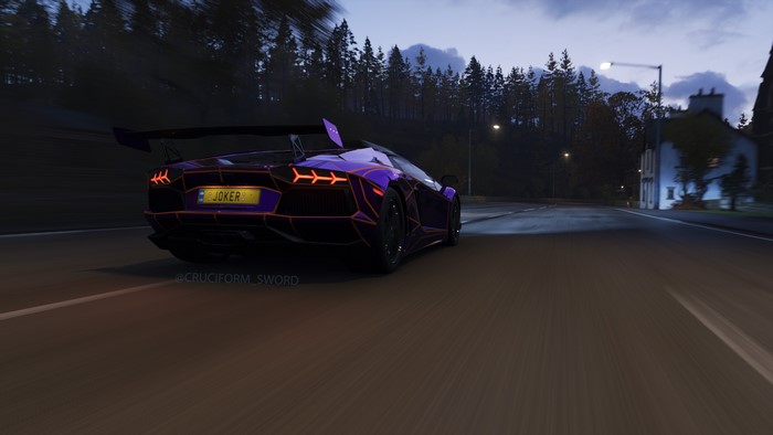 Purple Lamborghini Aventador SVJ in Forza Horizon 4