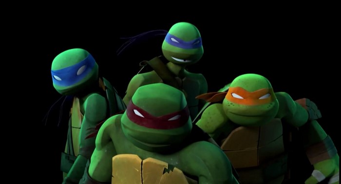 Teenage Mutant Ninja Turtles on black background