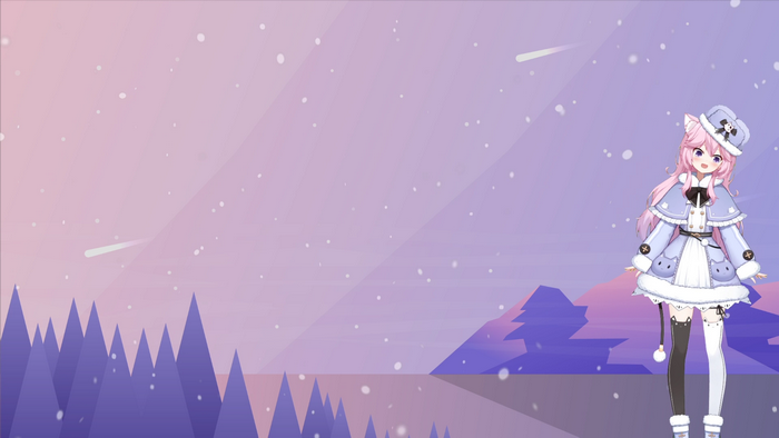 Nyanners from Vshojo in a winter scene