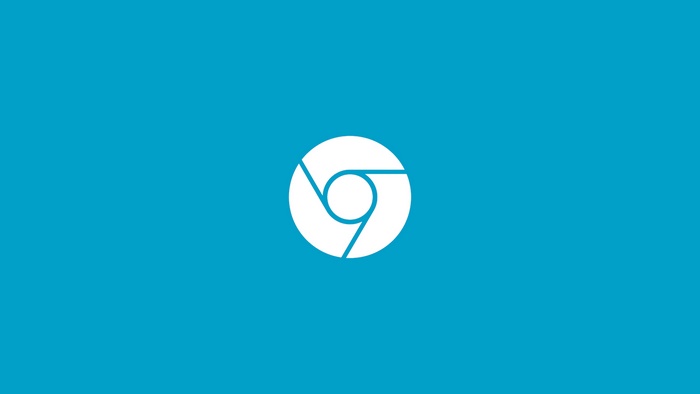 Google Chrome minimalist logo on blue background