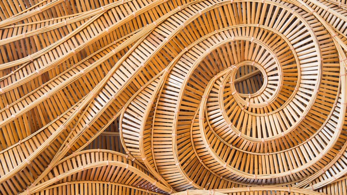 Bamboo woven pattern with spiral design