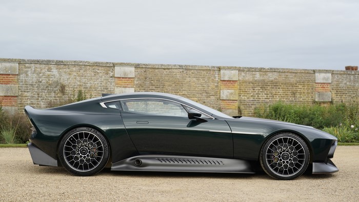 Aston Martin Victor green supercar side view