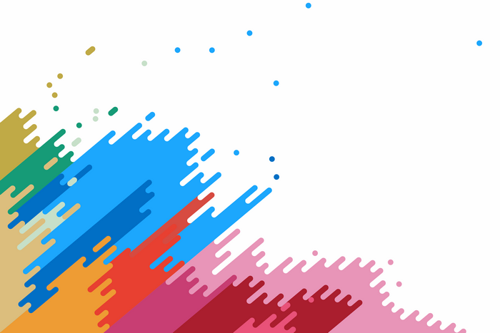 Abstract colorful rounded lines and dots