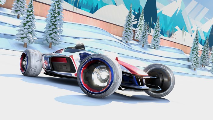 Trackmania 4K racing car on snowy track