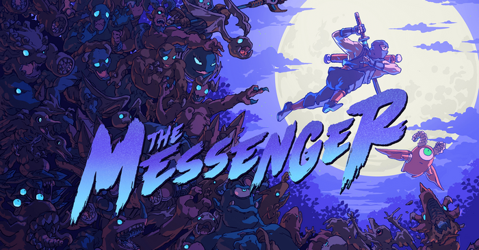 The Messenger video game art with ninja and monsters